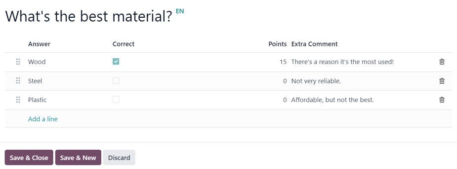 The Create Questions pop-up window on an event-specific track quiz in the Varyshop Events app.